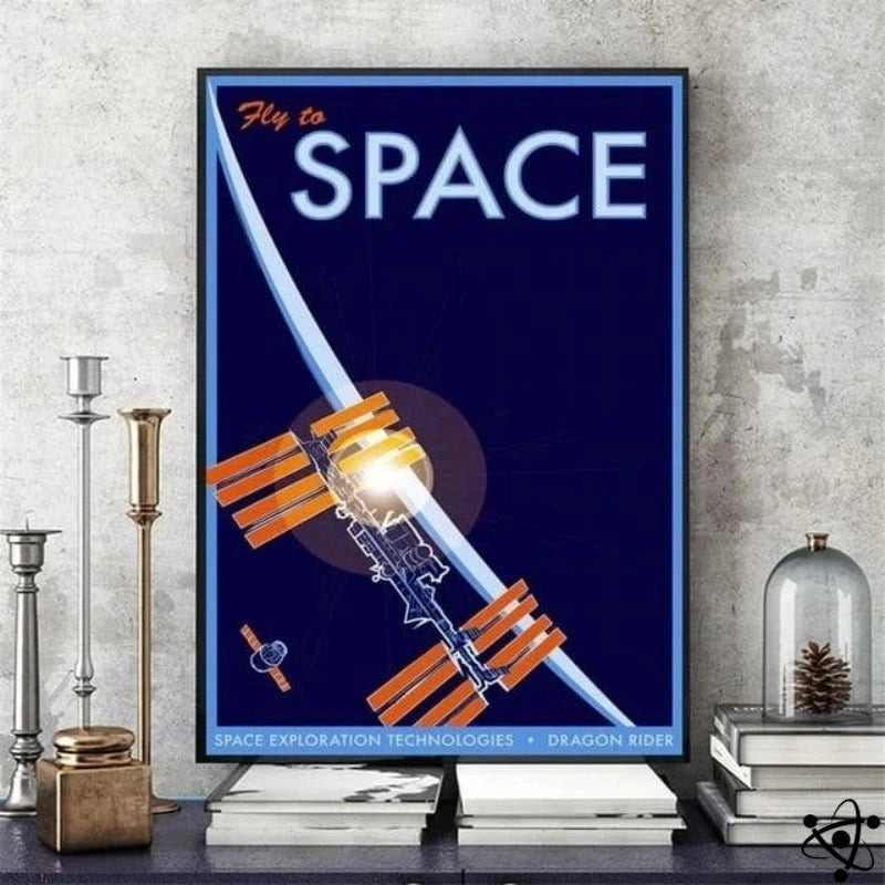 Poster Exploration Of Retro Space Science Decor