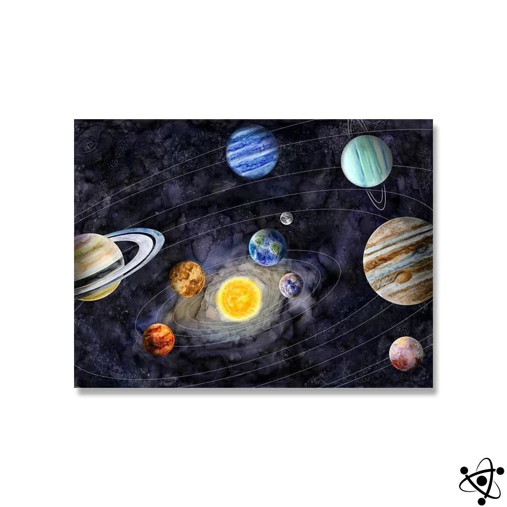 Poster Planet Canvas Of The Solar System Science Decor