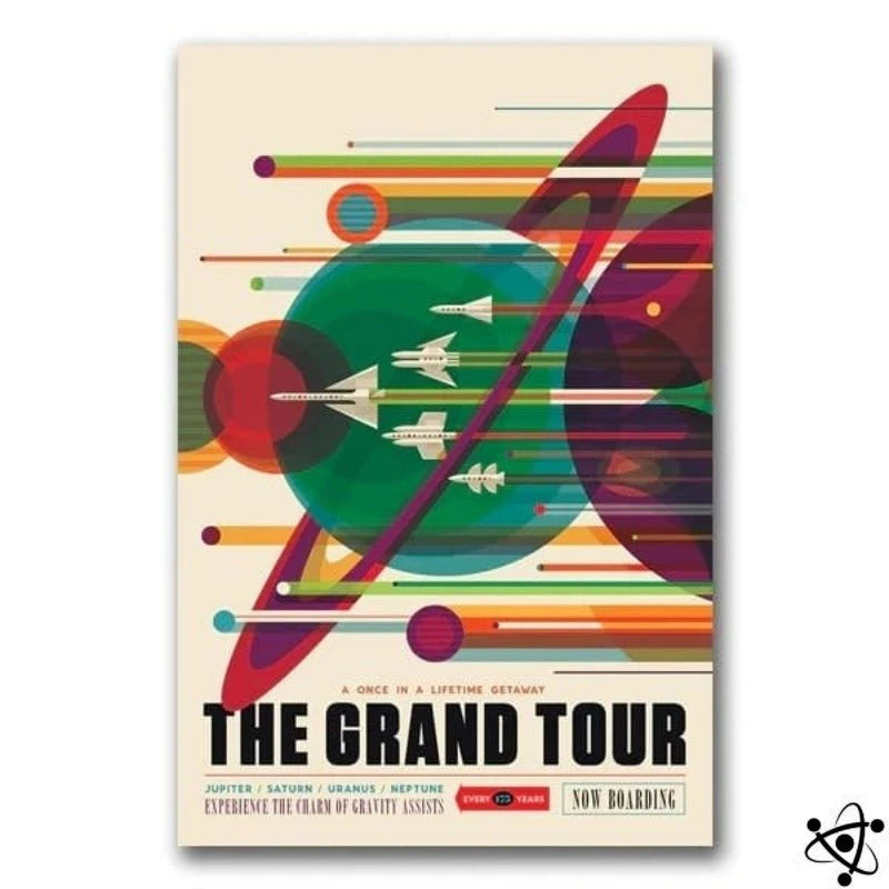 Poster Retro Space Trips Science Decor