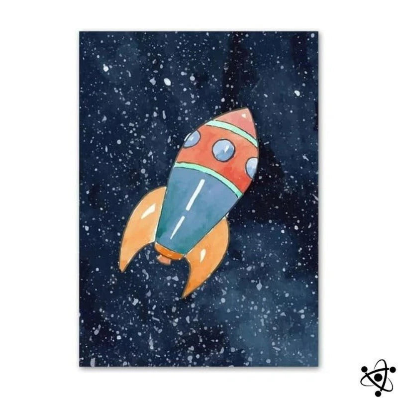Poster Rocket Paint Science Decor