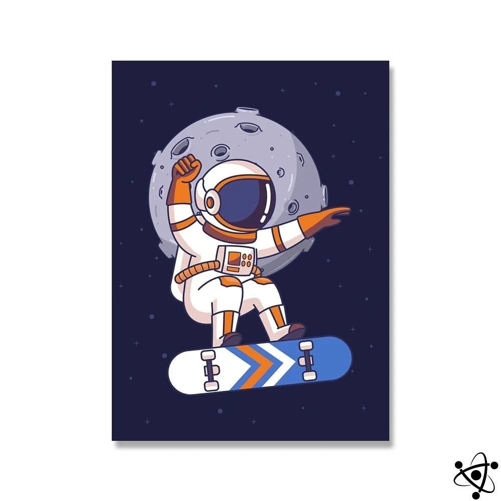 Poster Skateboard Astronaut In Space Science Decor