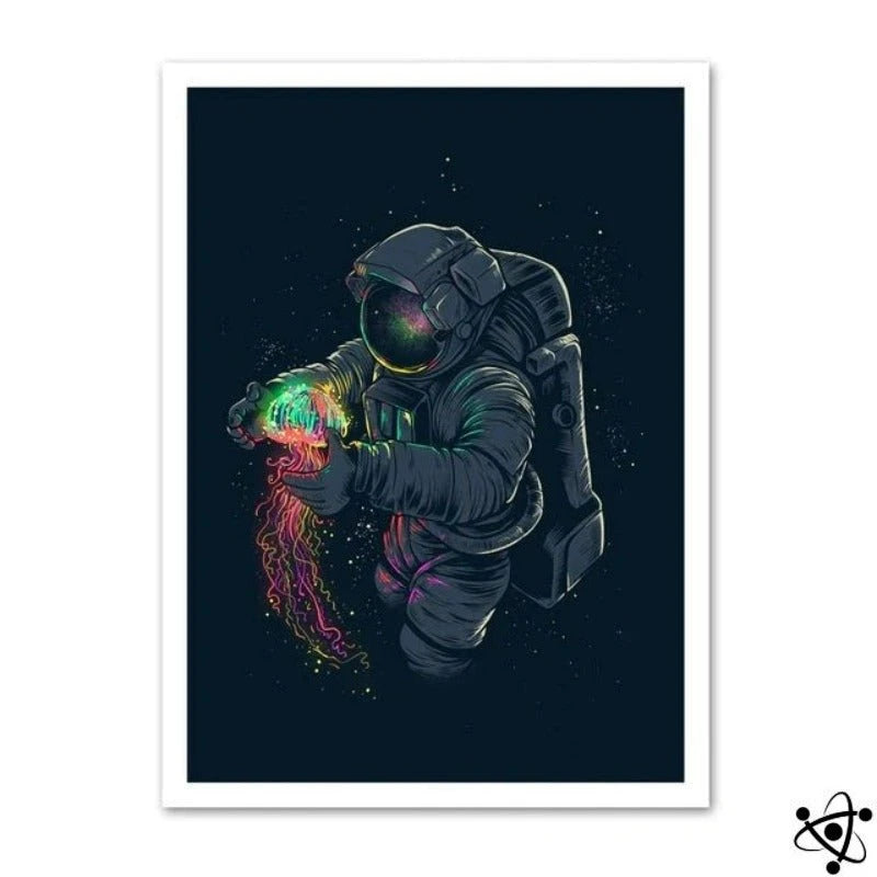 Poster The Astronaut And The Jellyfish Science Decor