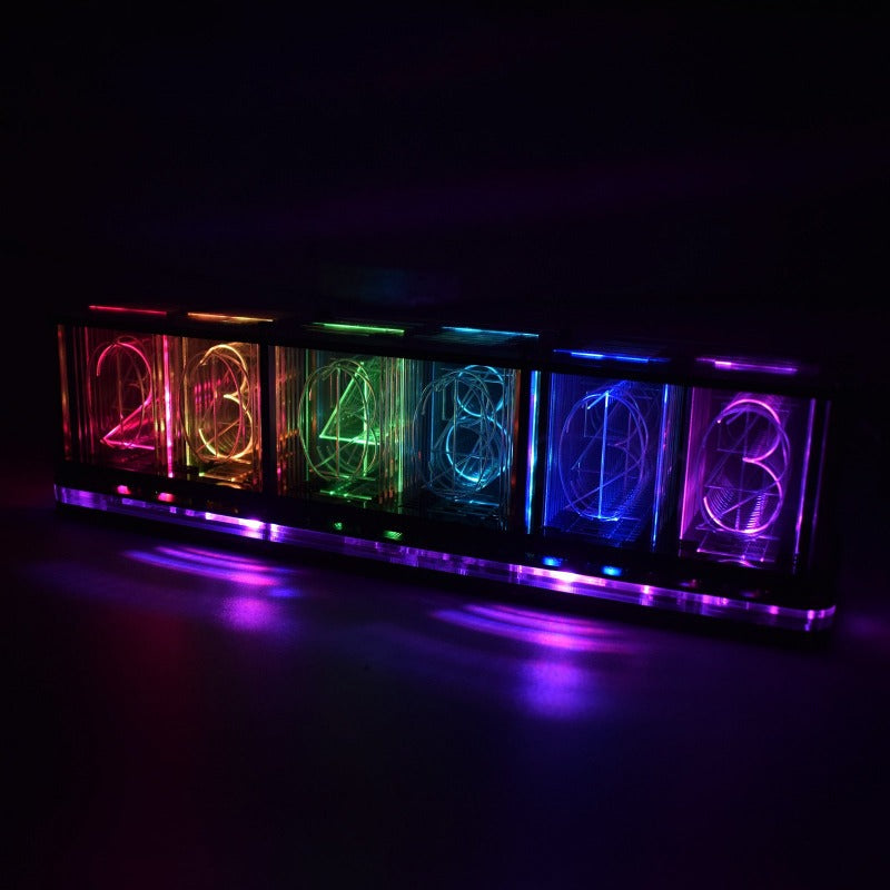 RGB Glow Tube Clock Science Decor