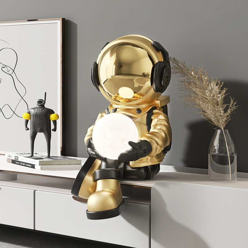 Resin Astronaut Table LED Lamp Science Decor