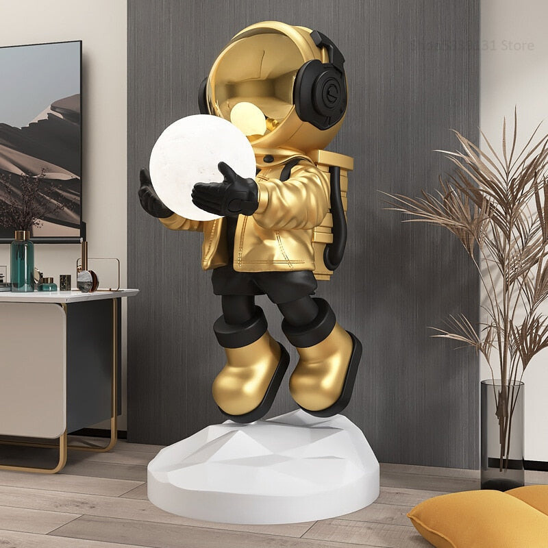 Resin Astronaut Table LED Lamp Science Decor