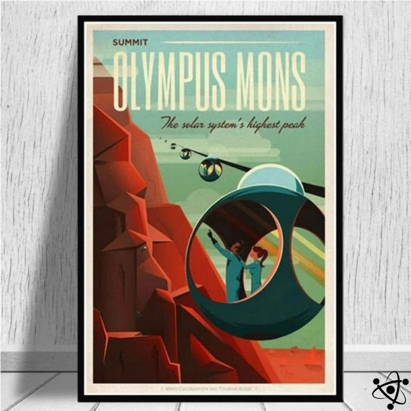 Retro Poster Olympus Mons Science Decor