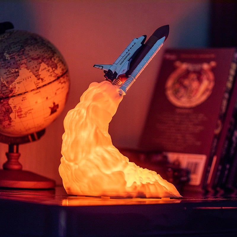 Rocket Table Lamp Science Decor