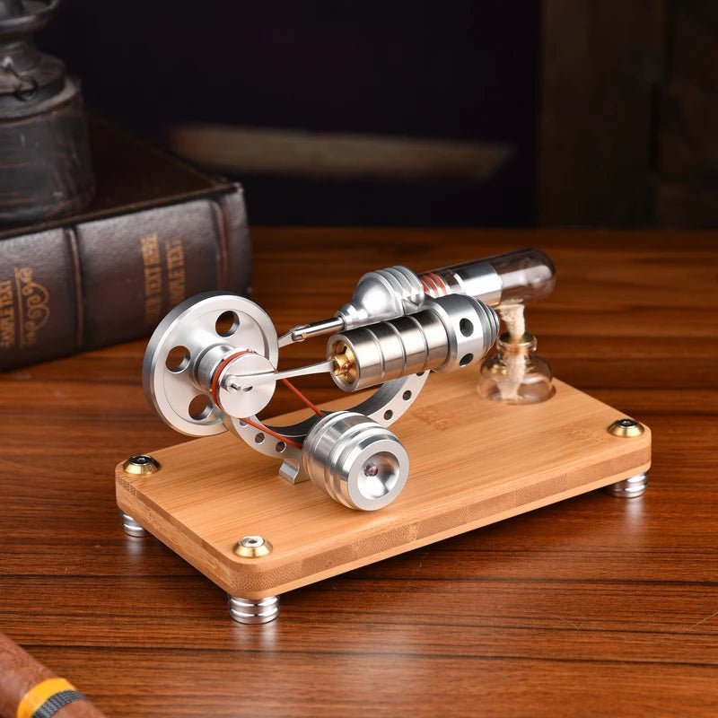 Wooden Stirling Engine Science Decor