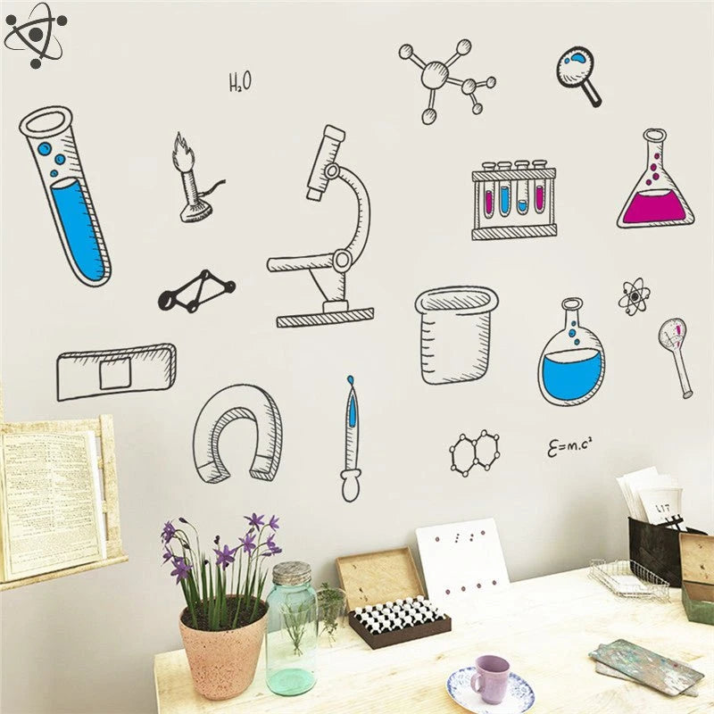 Scientific Laboratory Wall Stickers Pack Science Decor