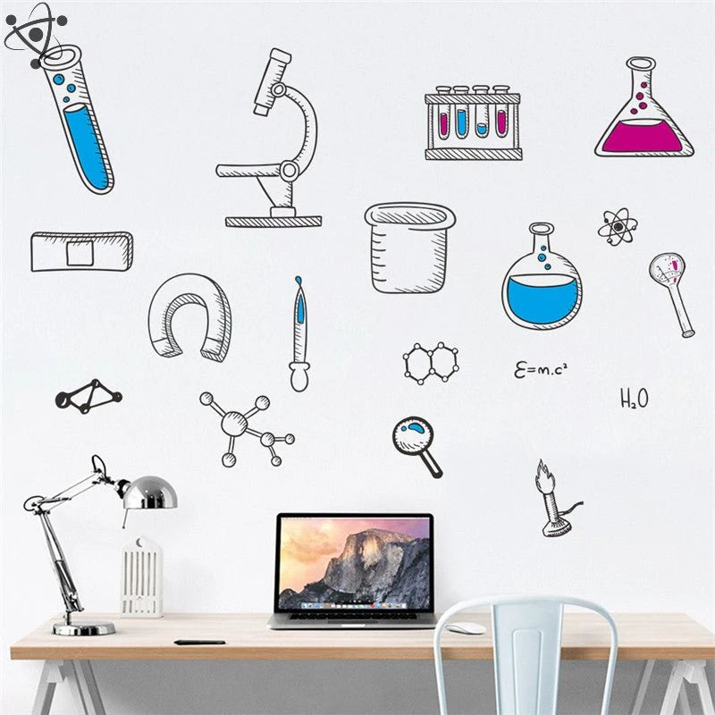 Scientific Laboratory Wall Stickers Pack Science Decor
