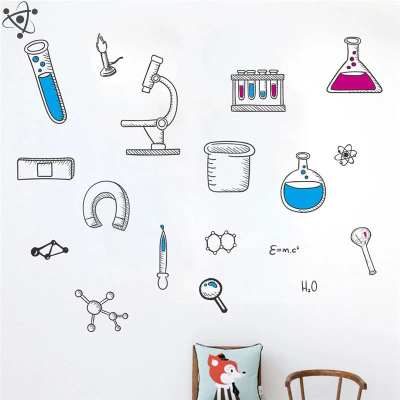 Scientific Laboratory Wall Stickers Pack Science Decor