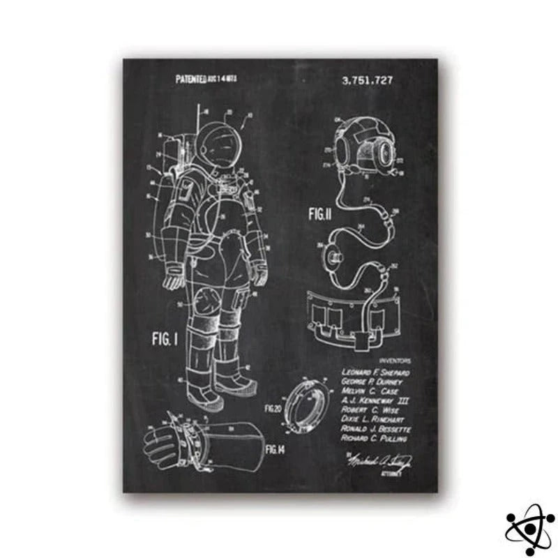 Scientific Poster Combination Astronaut Science Decor