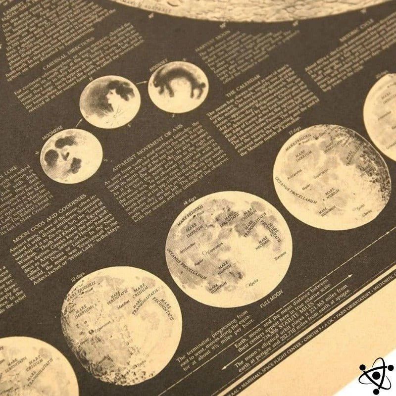 Scientific Poster Surface Of The Vintage Moon Science Decor