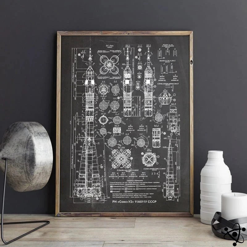 Scientist Poster Soyouz Rocket Science Decor