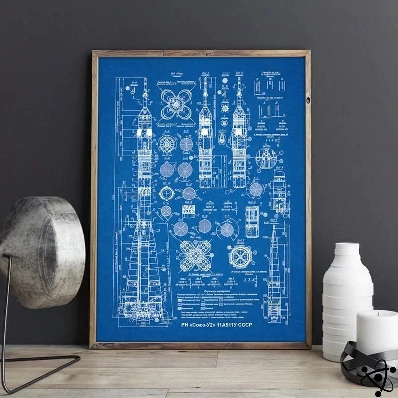 Scientist Poster Soyouz Rocket Science Decor