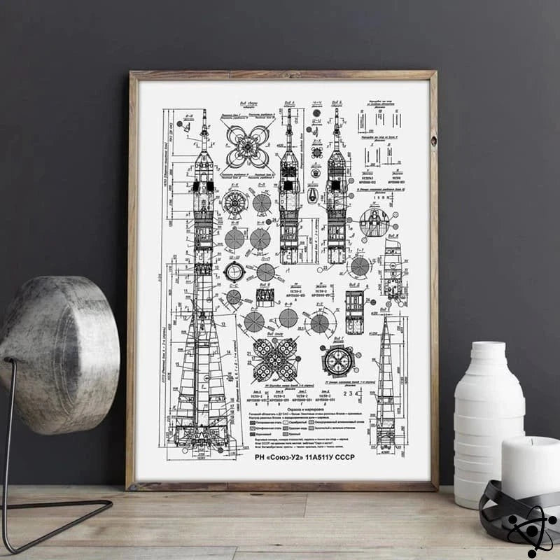 Scientist Poster Soyouz Rocket Science Decor