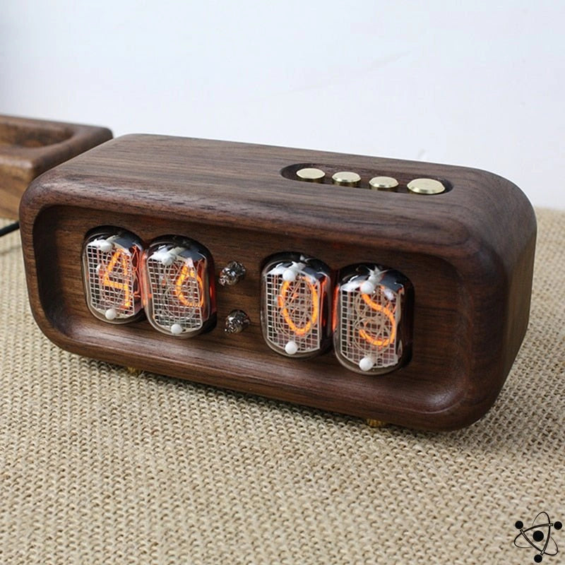 Solid Wood Nixie Clock Science Decor