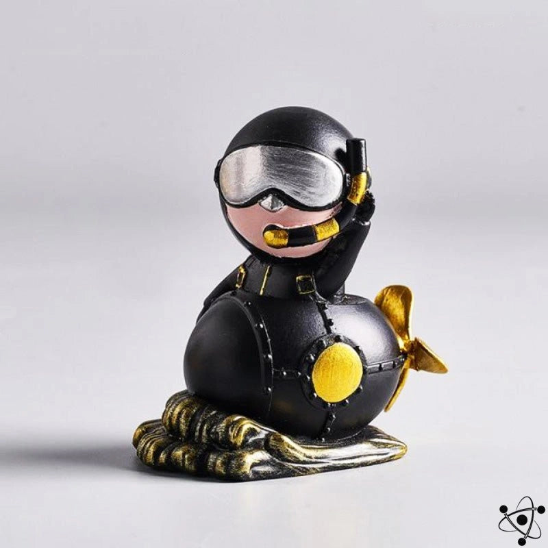 Submarine Diver Figurine Science Decor