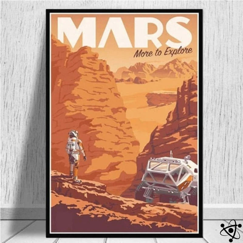 Vintage Poster Exploration Of The Planet Mars Science Decor