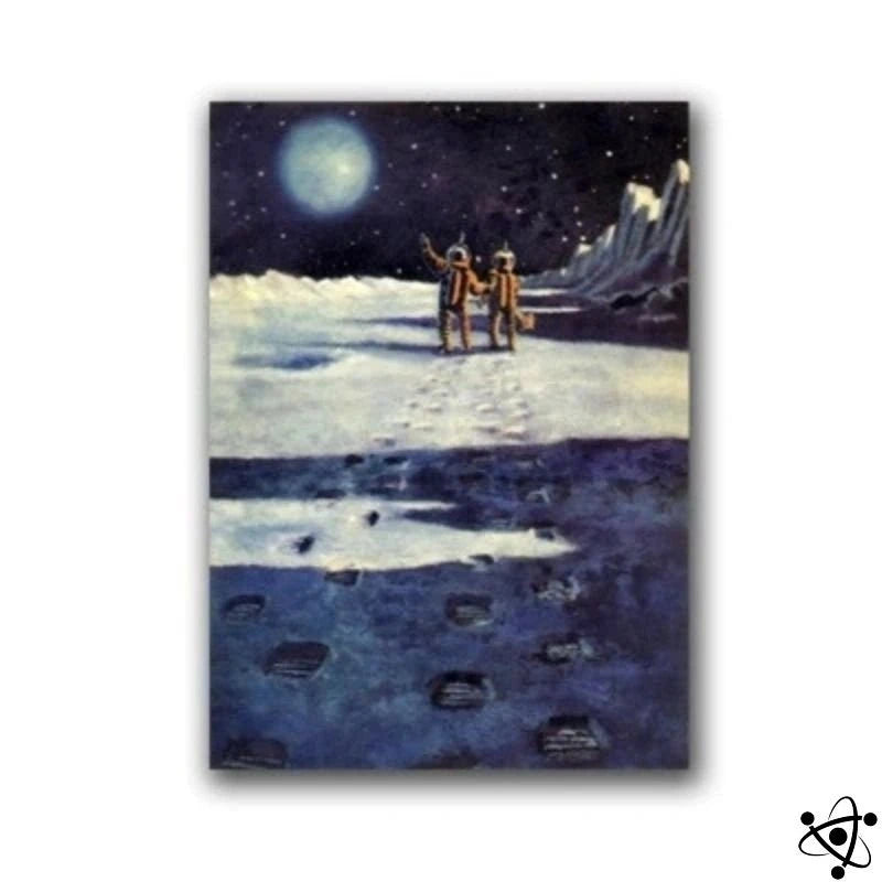 Vintage Poster Lunar Exploration Science Decor
