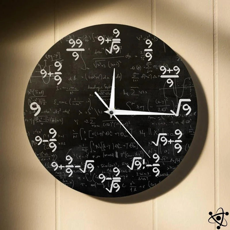 Wall Clock Nine Mathematical Science Decor