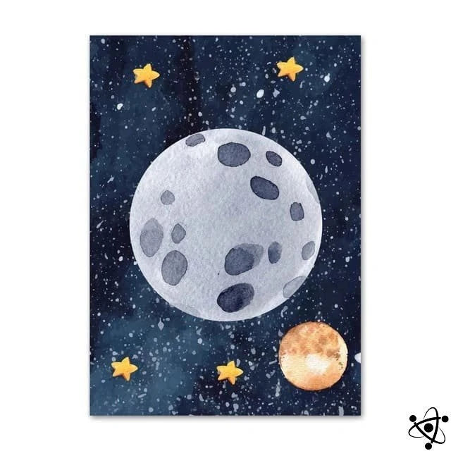 Children'S Moon Poster Science Decor