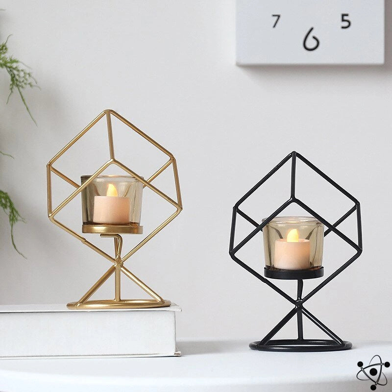 Cubic Structure Candle Holders Science Decor
