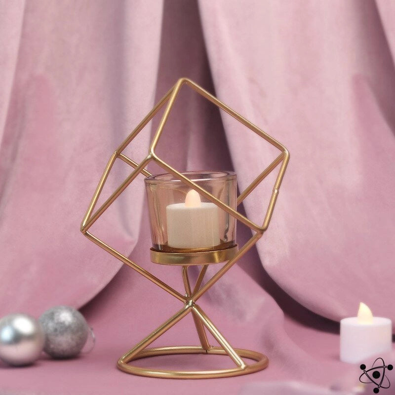 Cubic Structure Candle Holders Science Decor