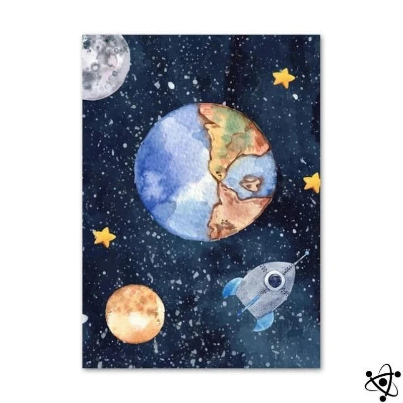 Earth Planet For Children Poster Science Decor