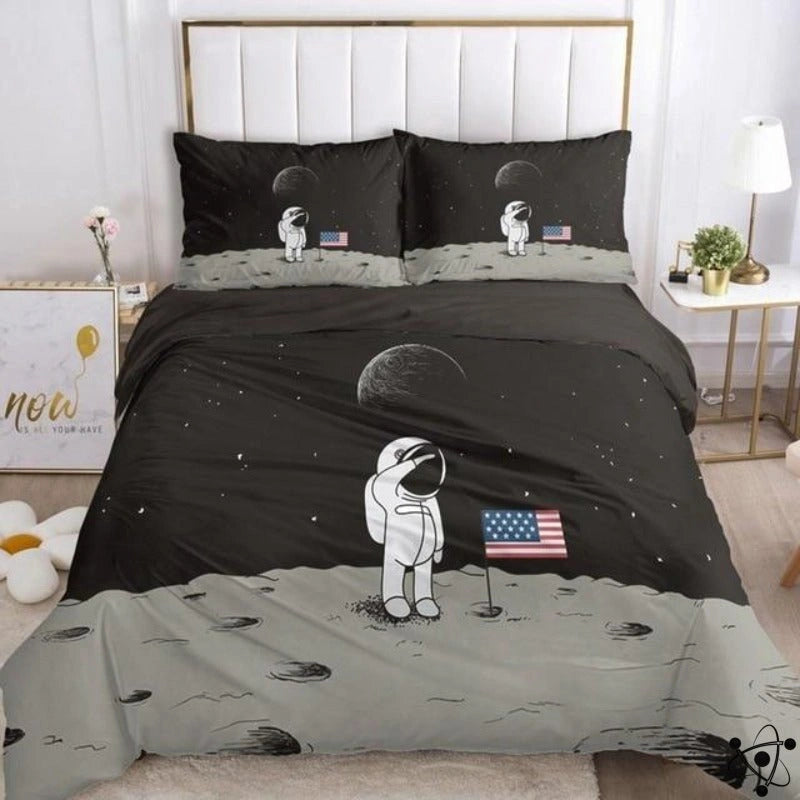 First Steps on the Moon Duvet Cover Science Decor