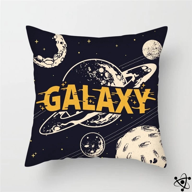 Galaxy Cartoon Style Cushion Cover Science Decor