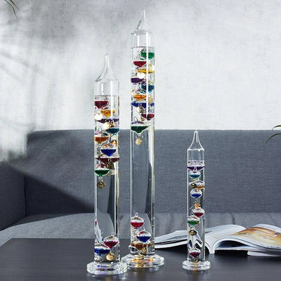 Galileo Thermometer with Glass Globe Barometer