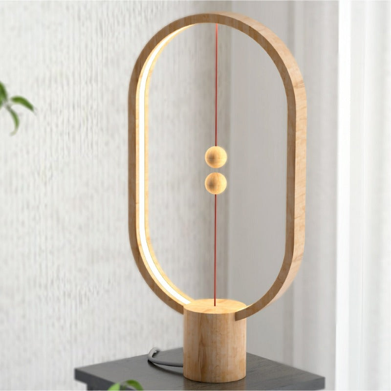 Wood magnetic balance deals lamp