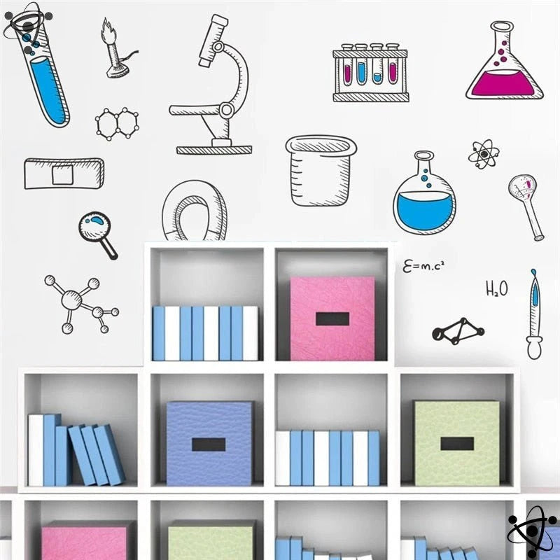 Scientific Laboratory Wall Stickers Pack | Science Decor