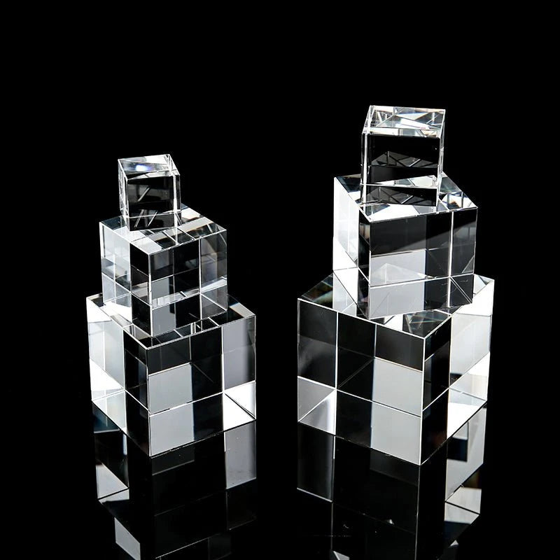 Large Optical Glass Cube Prism | Science Decor