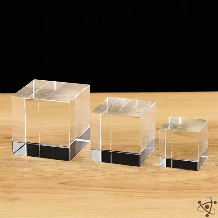 Large Optical Glass Cube Prism | Science Decor