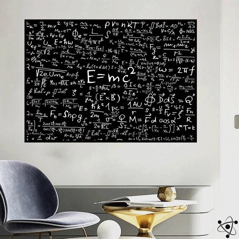 Mathematical Equation Poster E=Mc² Science Decor