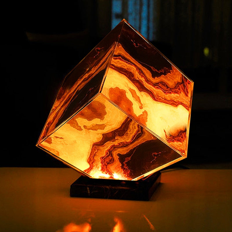 Onyx Marble LED Desk Lamp Science Decor