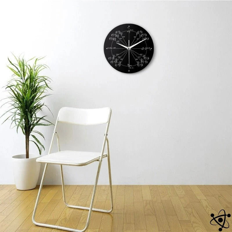 Original Wall Clock Degrees Geometry Science Decor
