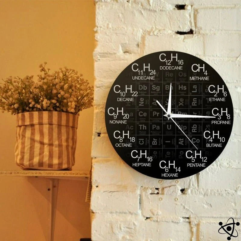 Original Wall Clock Molecular Formulas Science Decor