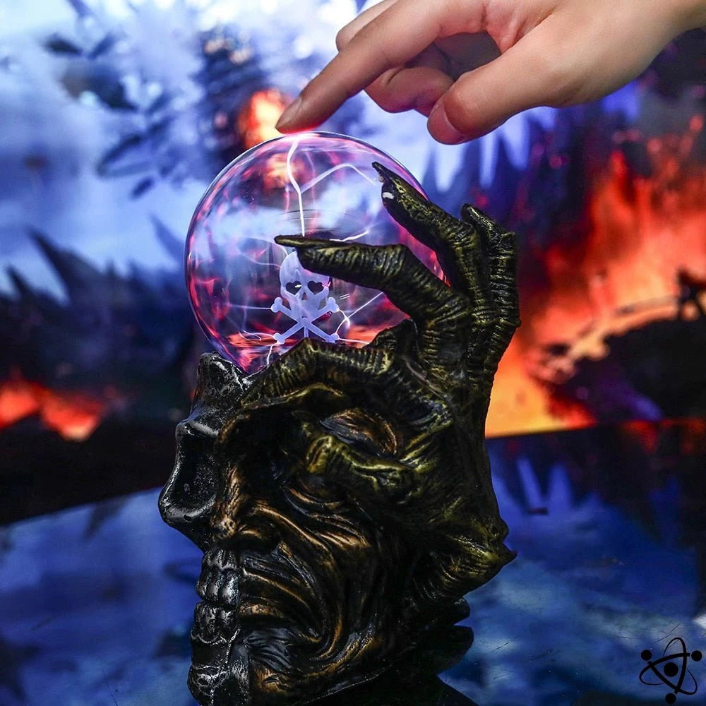 Plasma Lamp Skull & Face Science Decor