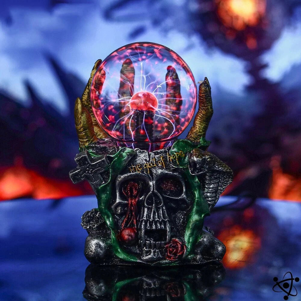 Plasma Lamp Zombie Skull Science Decor