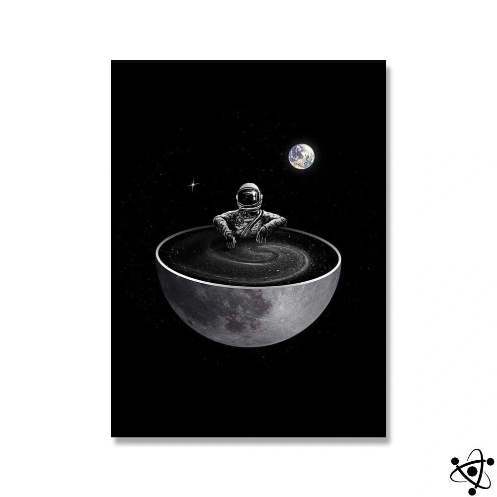 Poster Astronaut In A Half-Moon Bath Science Decor