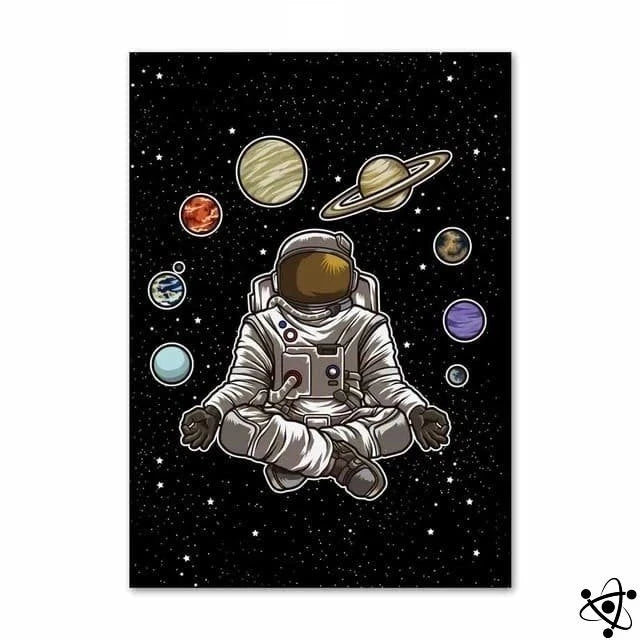 Poster Astronaut In Meditation Science Decor