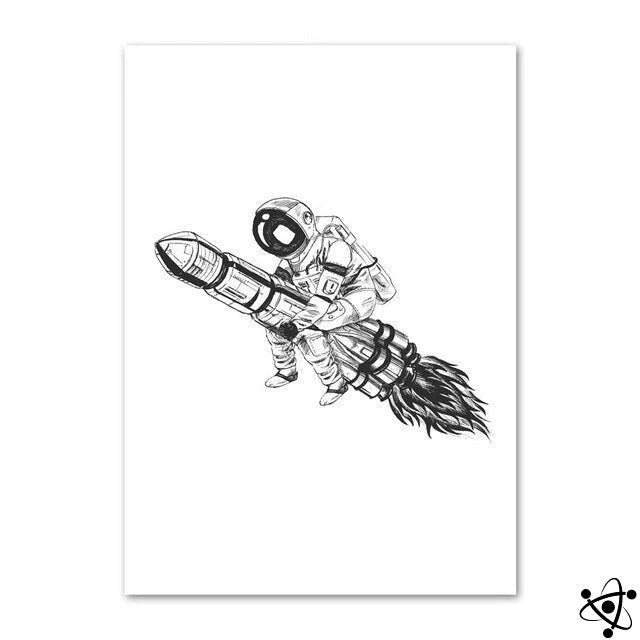 Poster Astronaut Spatial Rodeo Science Decor