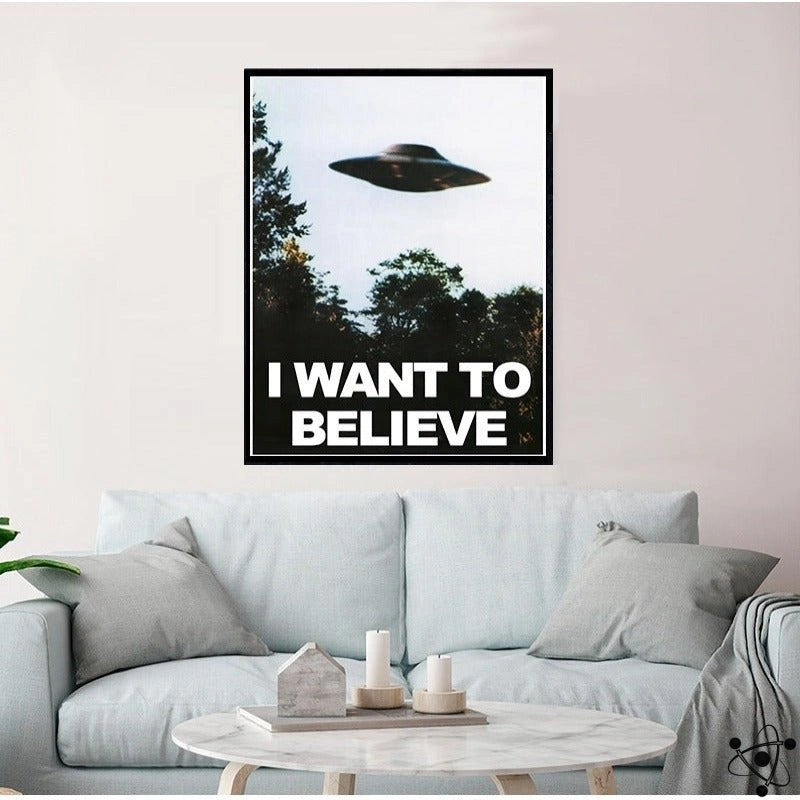 Poster I Want To Believe UFO Science Decor