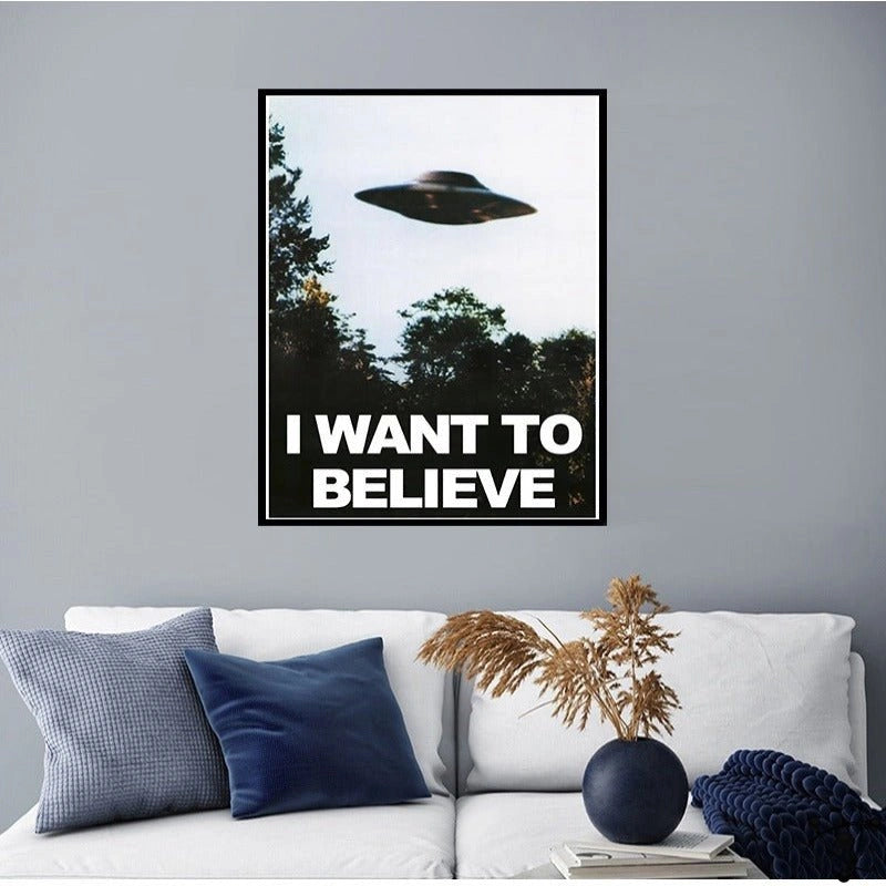 Poster I Want To Believe UFO Science Decor