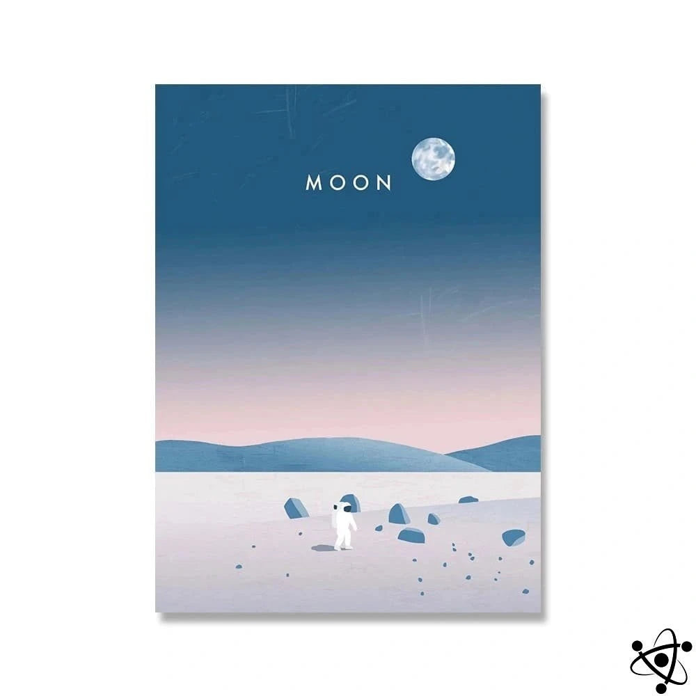Poster Illustration Surface Of The Moon Science Decor