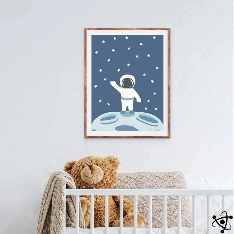 Poster Little Astronaut On The Moon Science Decor
