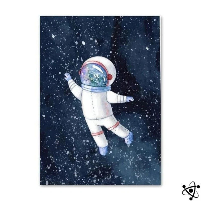 Poster Painting Child Astronaut Science Decor